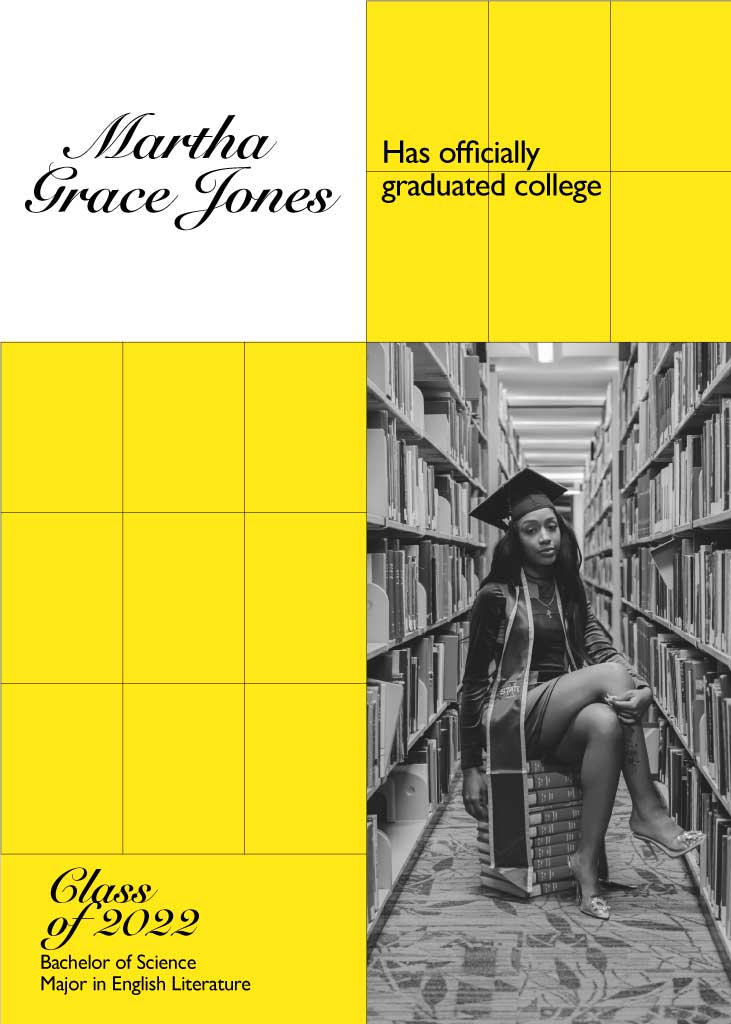 Bold Yellow Graduation Announcement Poster