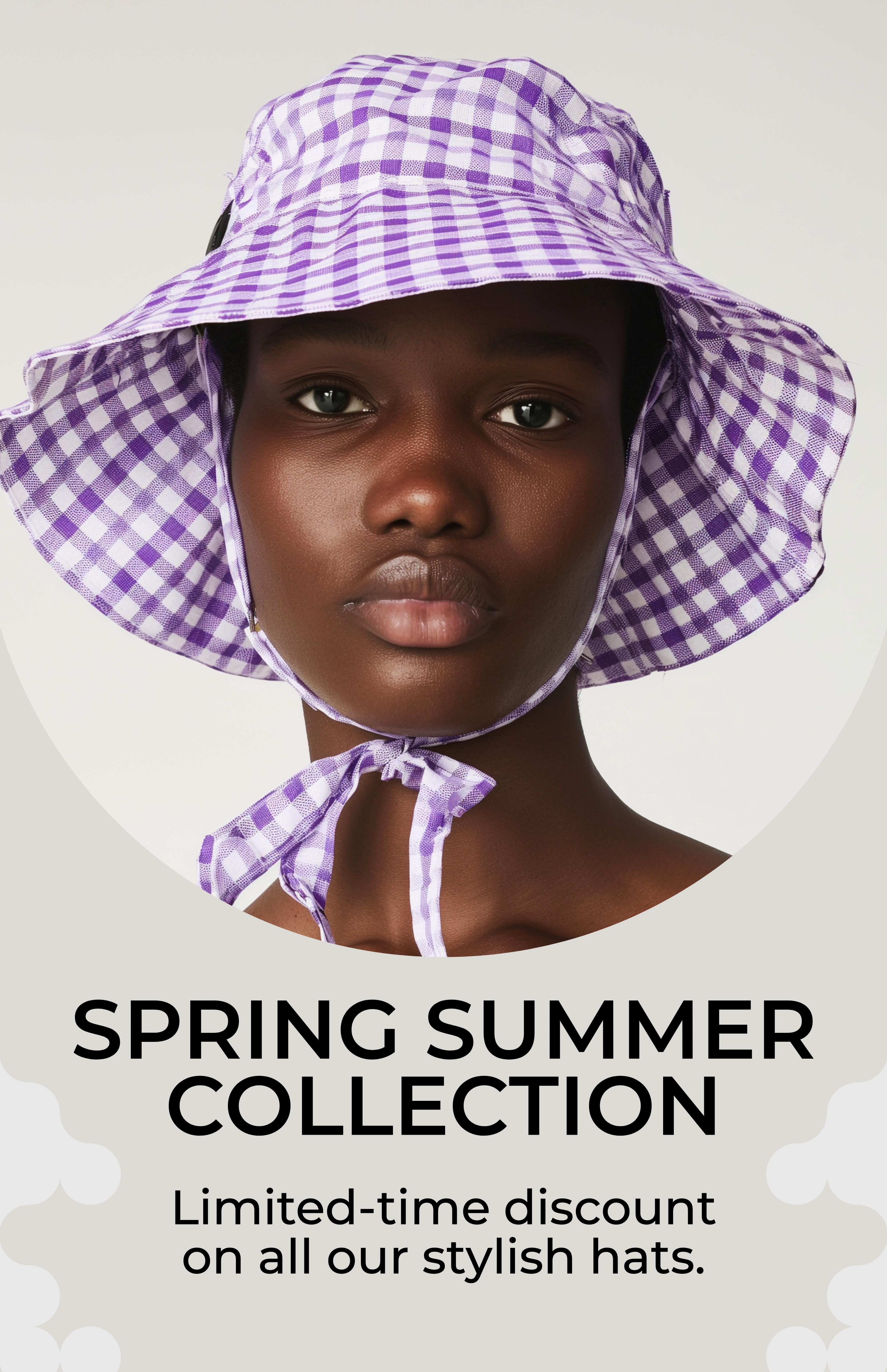 Template Vibrant Purple Spring Hat Sale Poster