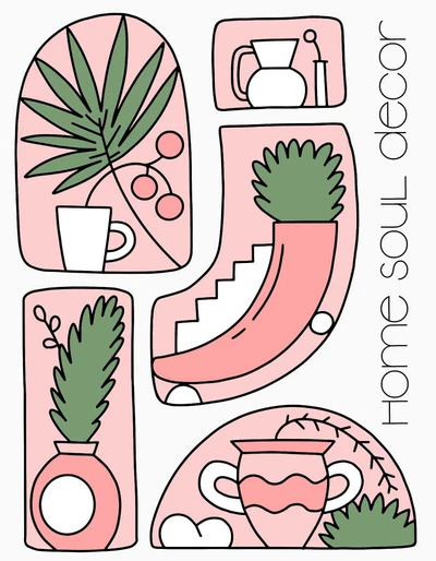 Template Charming Pink Home Decor Poster Design