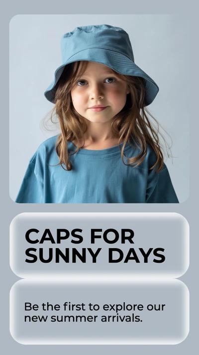 Template Stylish Blue Instagram-Story for New Summer Hats