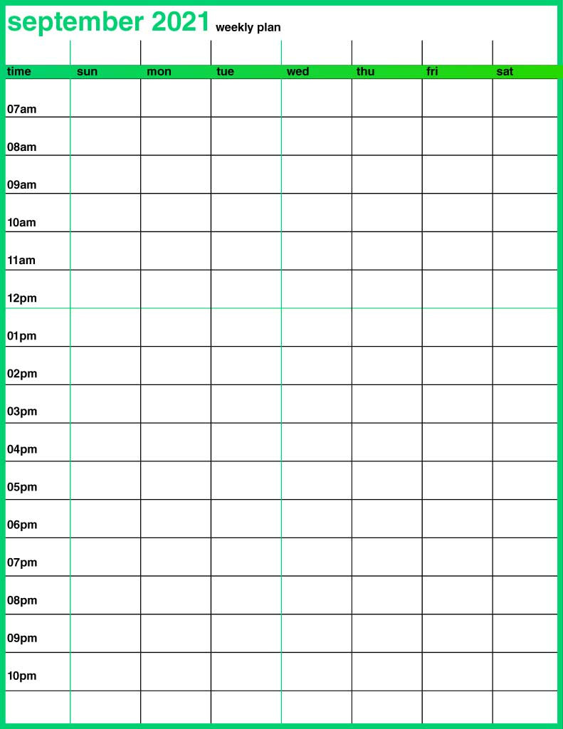 Template Sleek Green Weekly Plan Poster Template