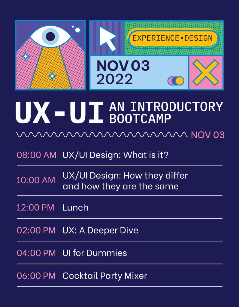 Colorful UX UI Bootcamp Event Poster Design