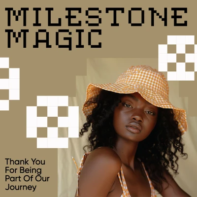 Template Stylish Instagram-Square Beige Milestone Magic