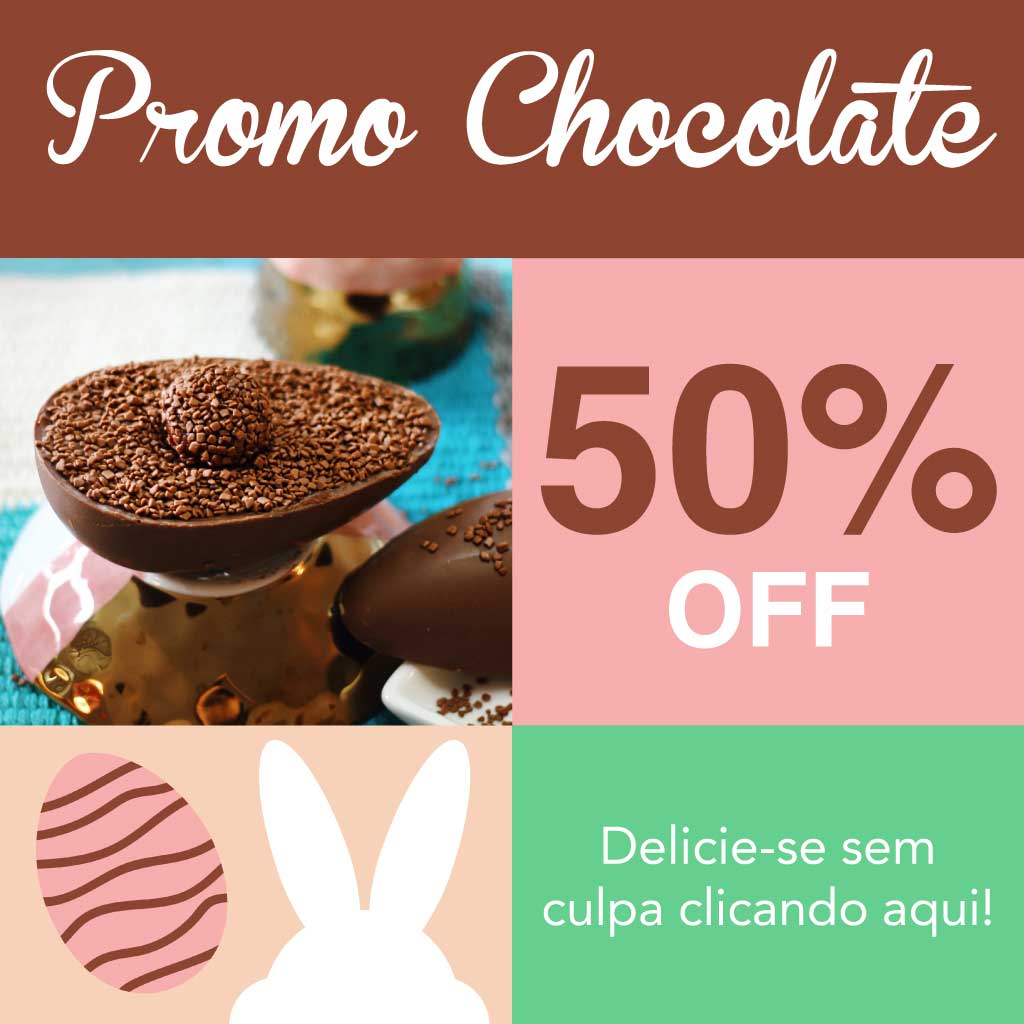 Easter Chocolate Sale Ad with Pink and Brown Tones