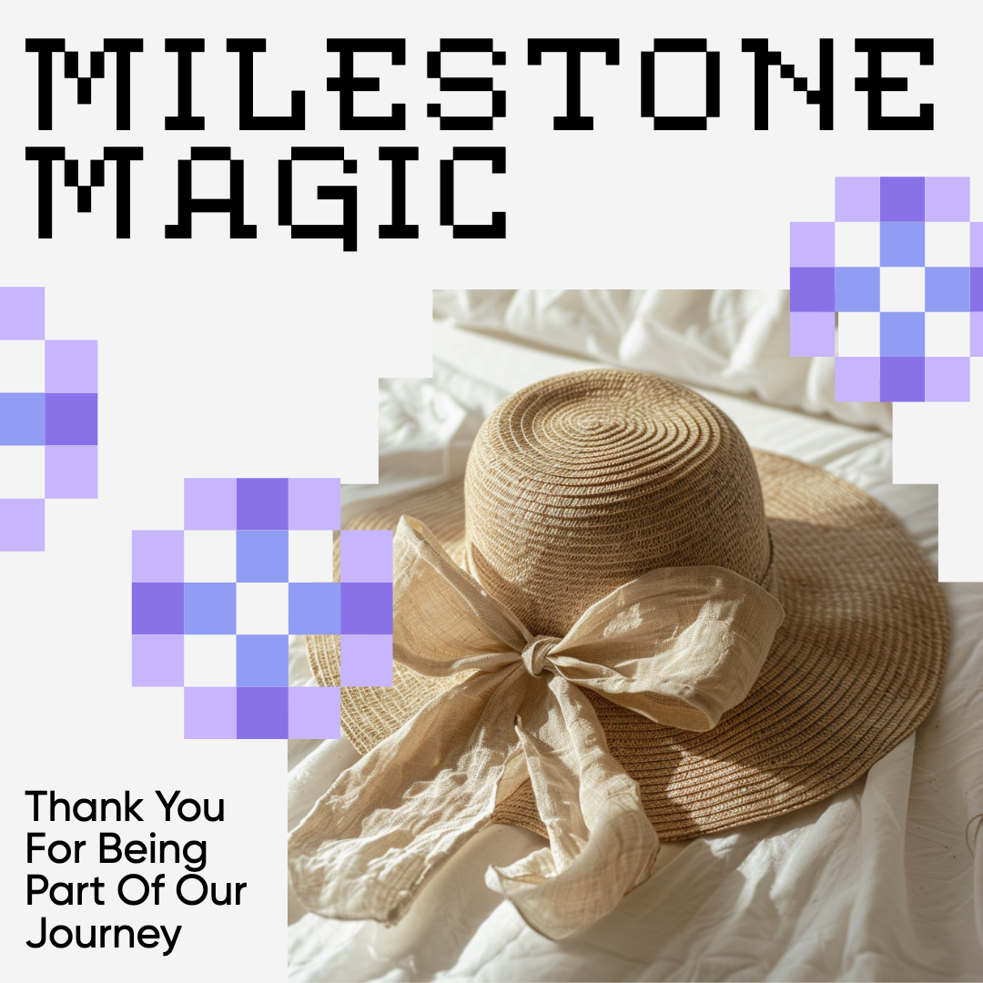 Milestone Magic Blue Pink Instagram Post Design