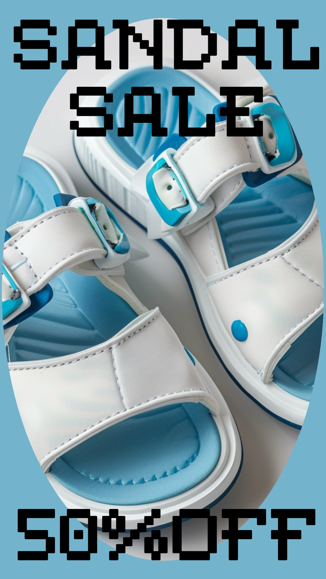 Template Blue Instagram Story Sandal Sale Extravaganza