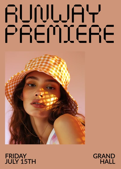 Template Trendy Runway Premiere Invitation in Warm Brown