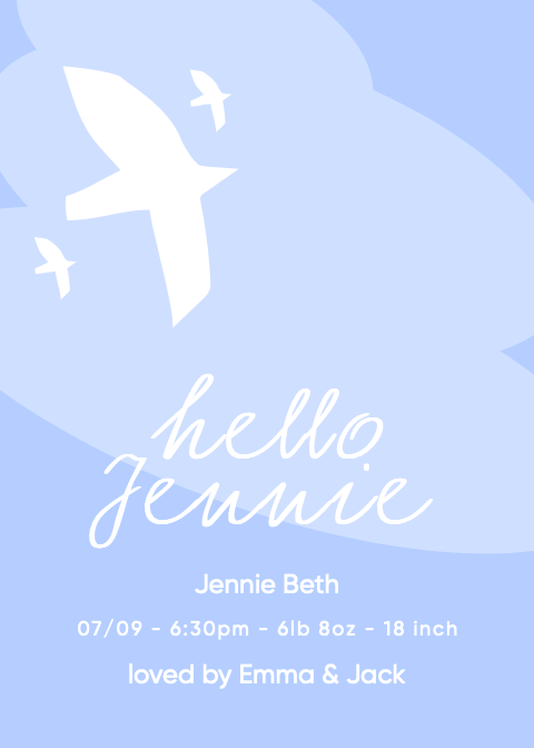 Serene Blue Baby Arrival Poster Template