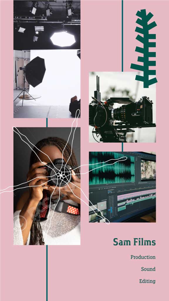 Template Elegant Pink Film Production Poster Template