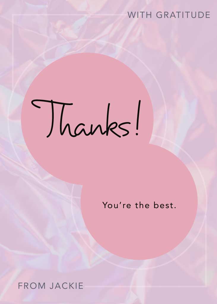 Elegant Pink Gratitude Postcard Template Design