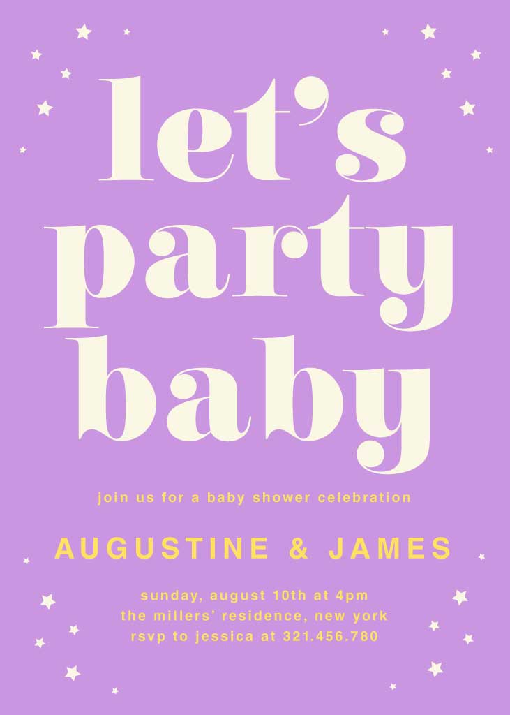 Lavender Baby Shower Celebration Poster Design