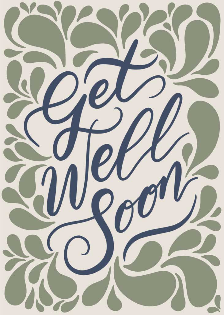 Soothing Green Get Well Soon Poster Design