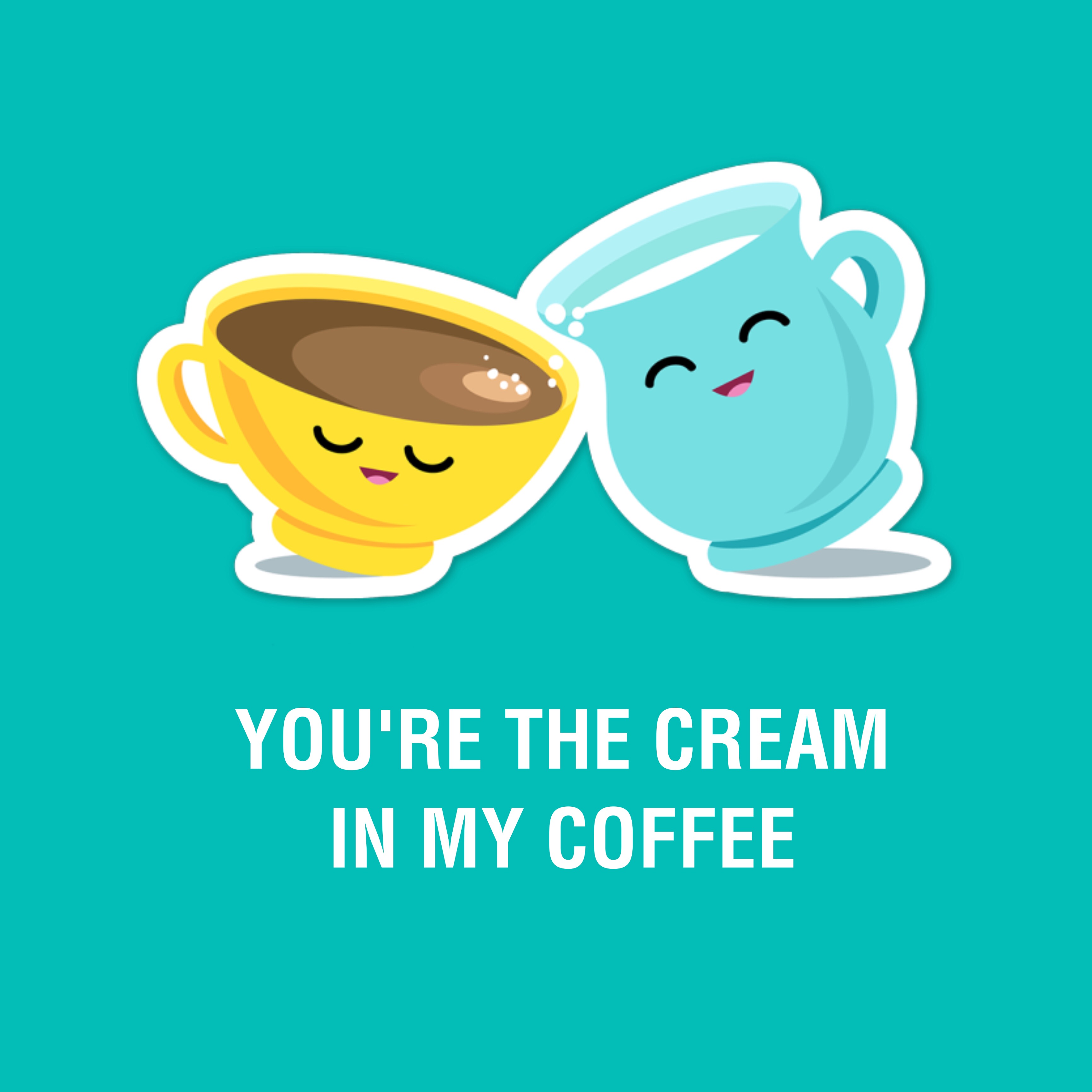 Turquoise Coffee Delight Couple Post Design