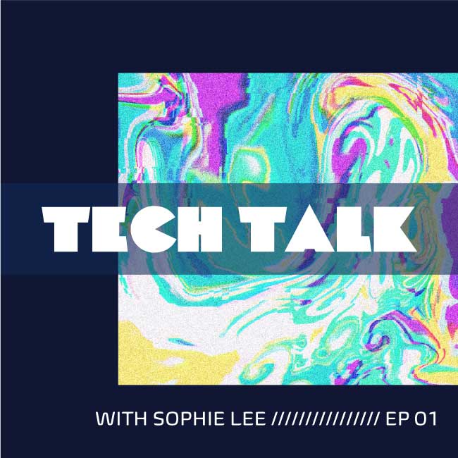 Template Vibrant Tech Talk Podcast Episode Post