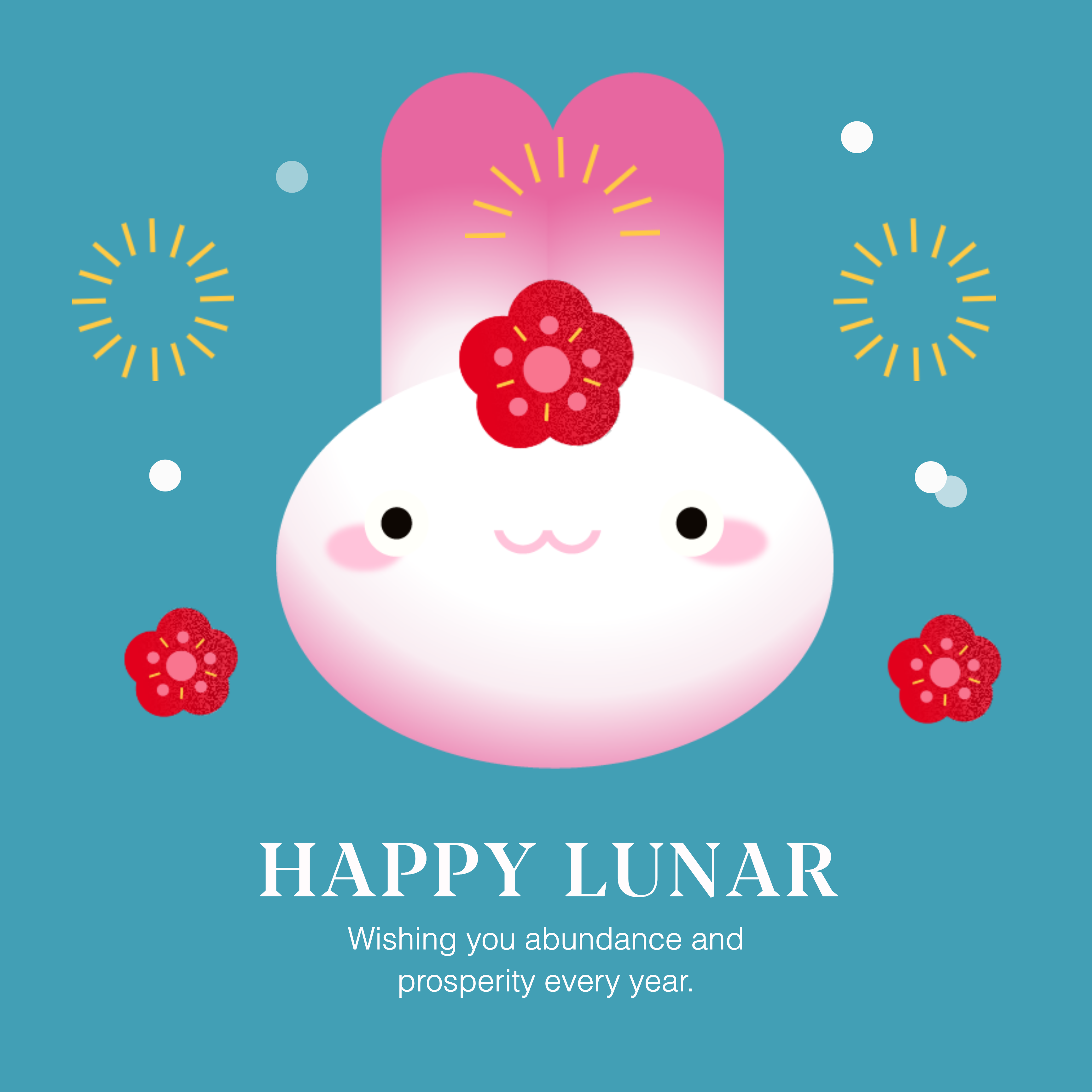 Whimsical Bunny Lunar New Year Poster Design