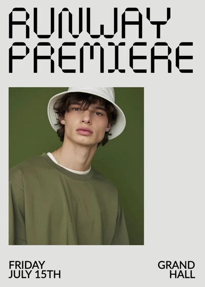 Template Minimalist Runway Premiere Invitation in Olive