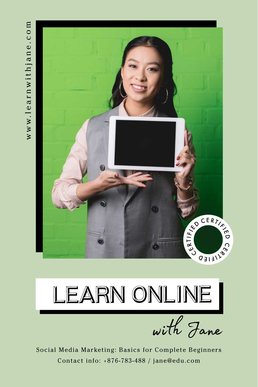 Template Engaging Green Online Learning Ad Template