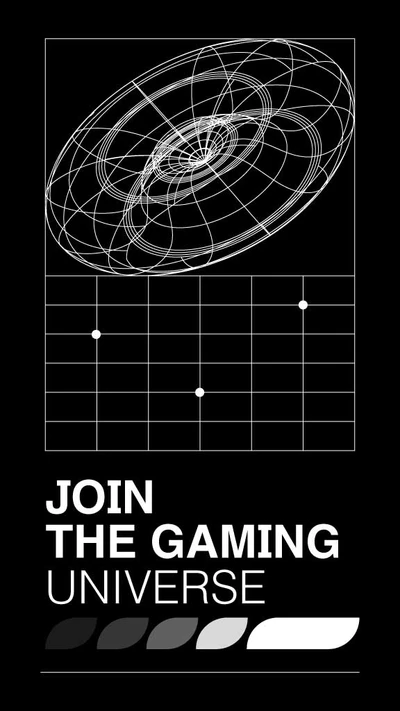 Template Intriguing Black and White Gaming Universe Poster