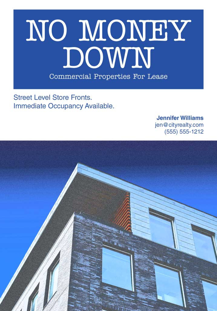 Template Eye-Catching Blue Real Estate Ad Poster