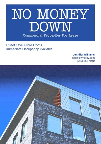 Template Eye-Catching Blue Real Estate Ad Poster