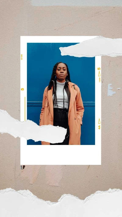 Template Trendy Blue and Peach Poster Design