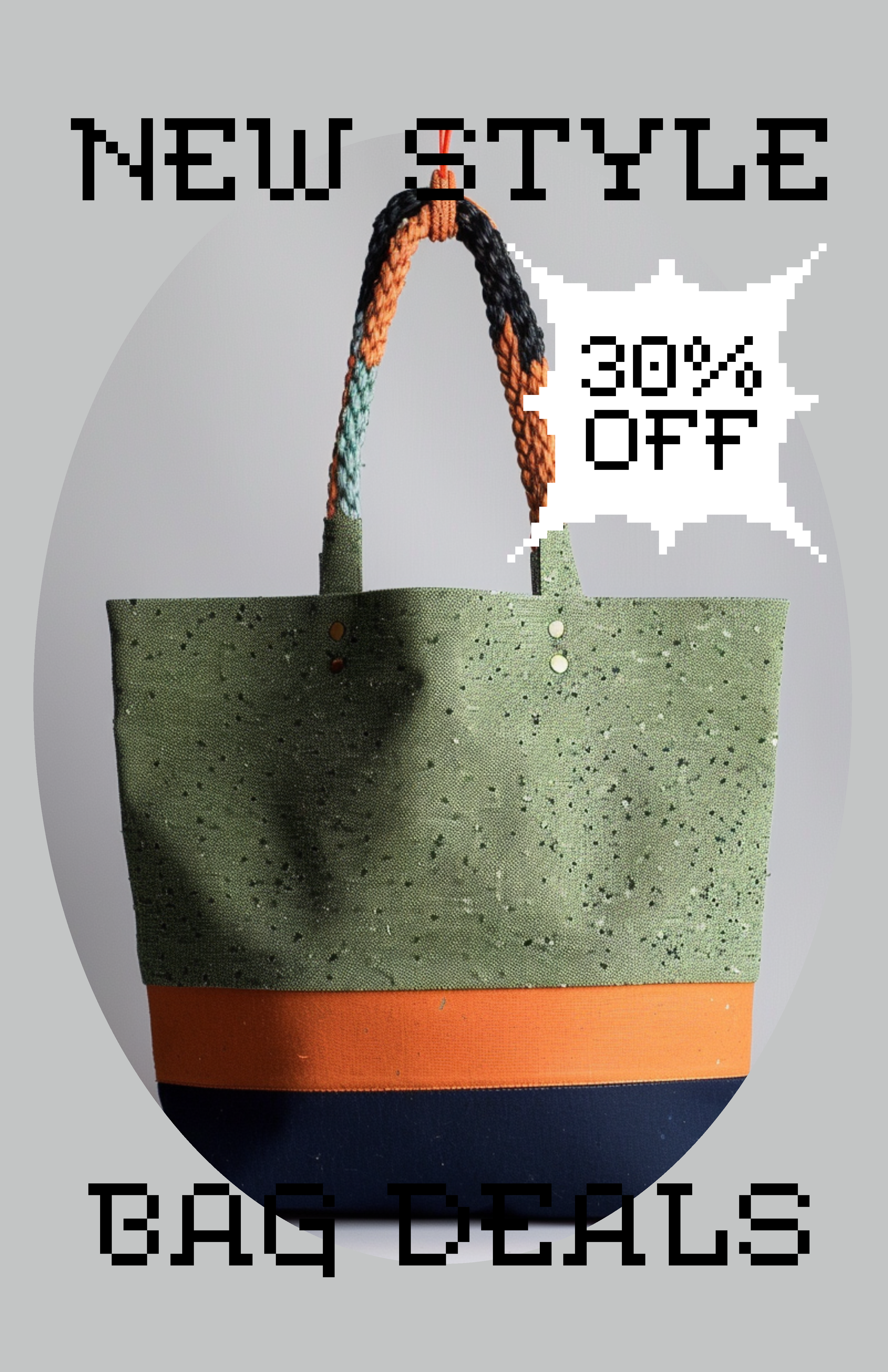 Template Chic Green Bag Promo Poster With Discount