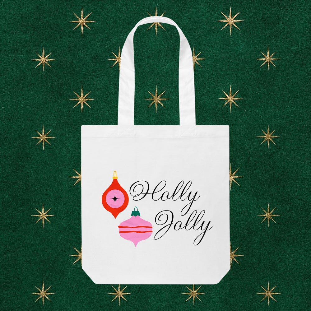 Template Charming Holly Jolly Tote Bag Design