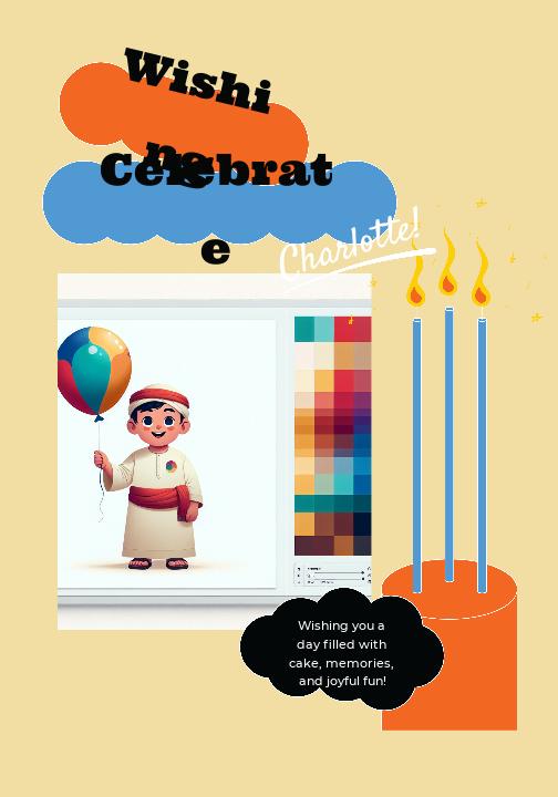 Joyful Blue and Orange Birthday Poster Design