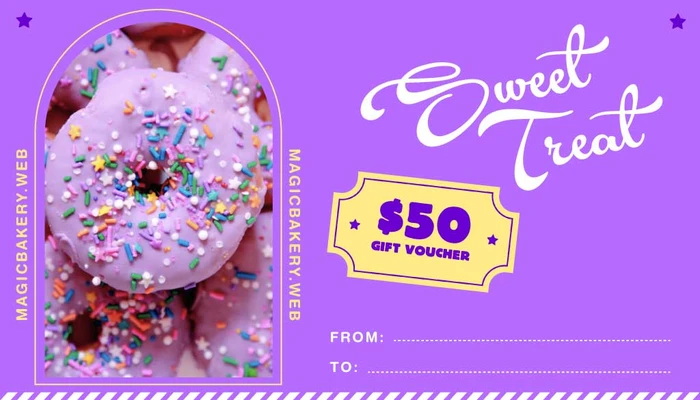 Template Sweet Indulgence Purple Voucher Design Template