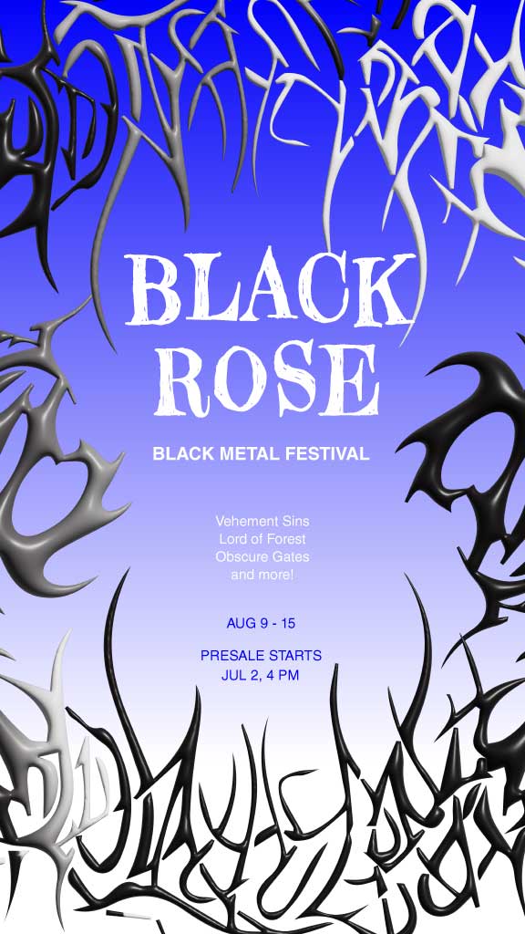Template Black Rose Metal Festival Event Poster Design
