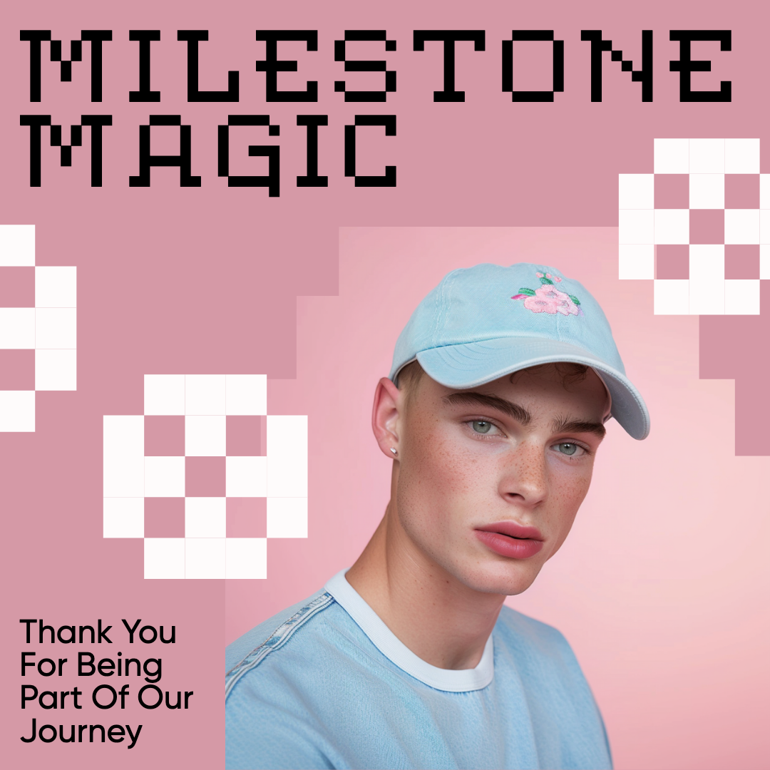 Template Milestone Magic Instagram-Square Post in Pink