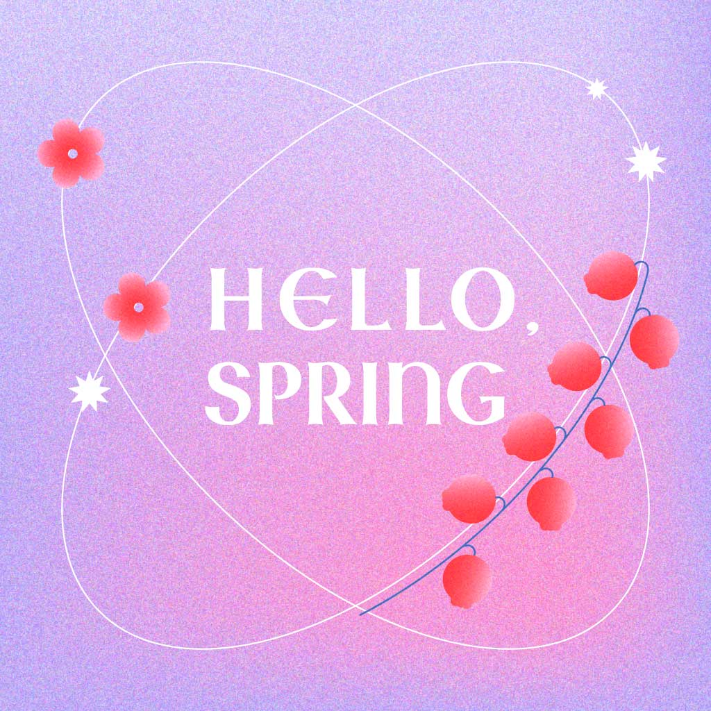 Cheerful Spring Greetings Social Media Post