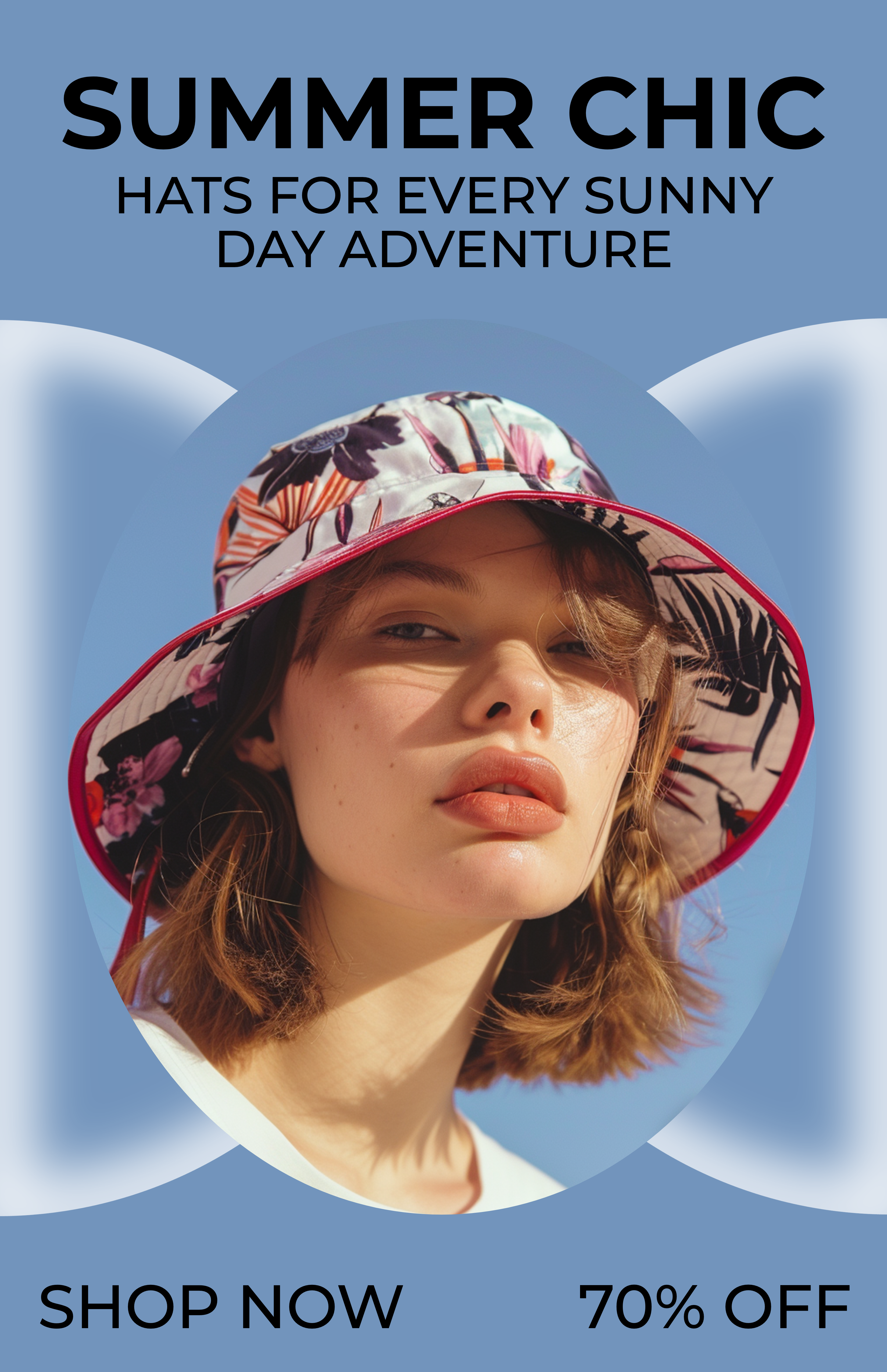 Template Trendy Blue Summer Chic Fashion Poster