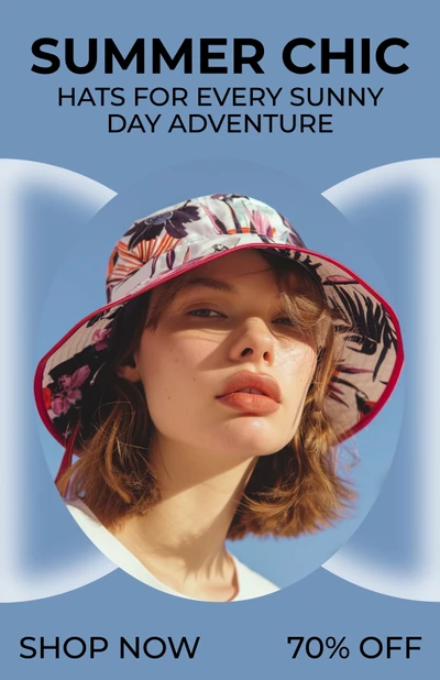 Template Trendy Blue Summer Chic Fashion Poster