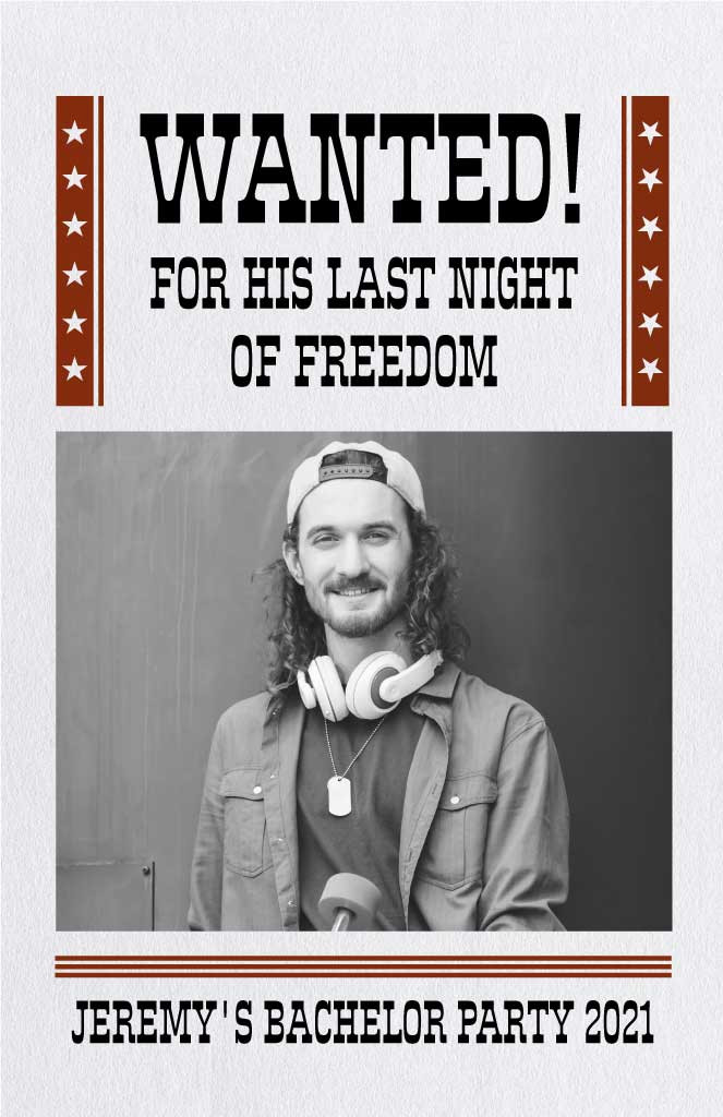 Template Rustic Bachelor Party Poster Template in Black