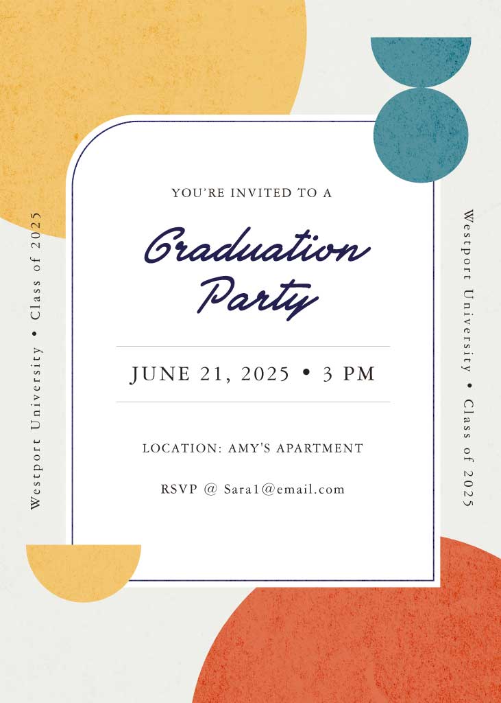 Chic Teal and Apricot Graduation Party Invitation Post