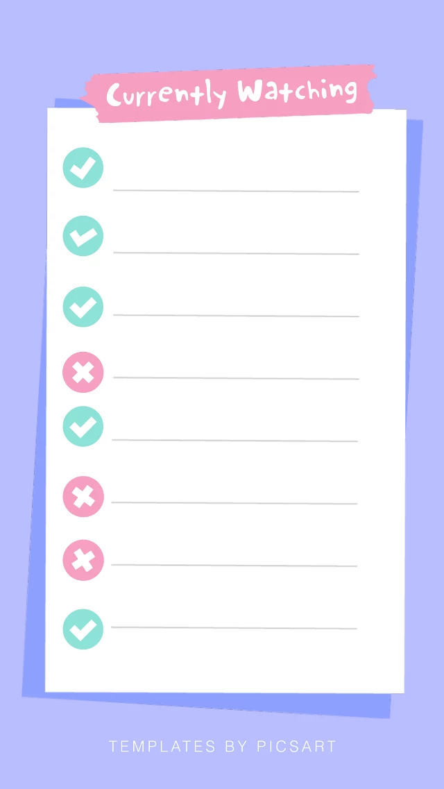 Lavender and Pink Movie Tracking Post Template