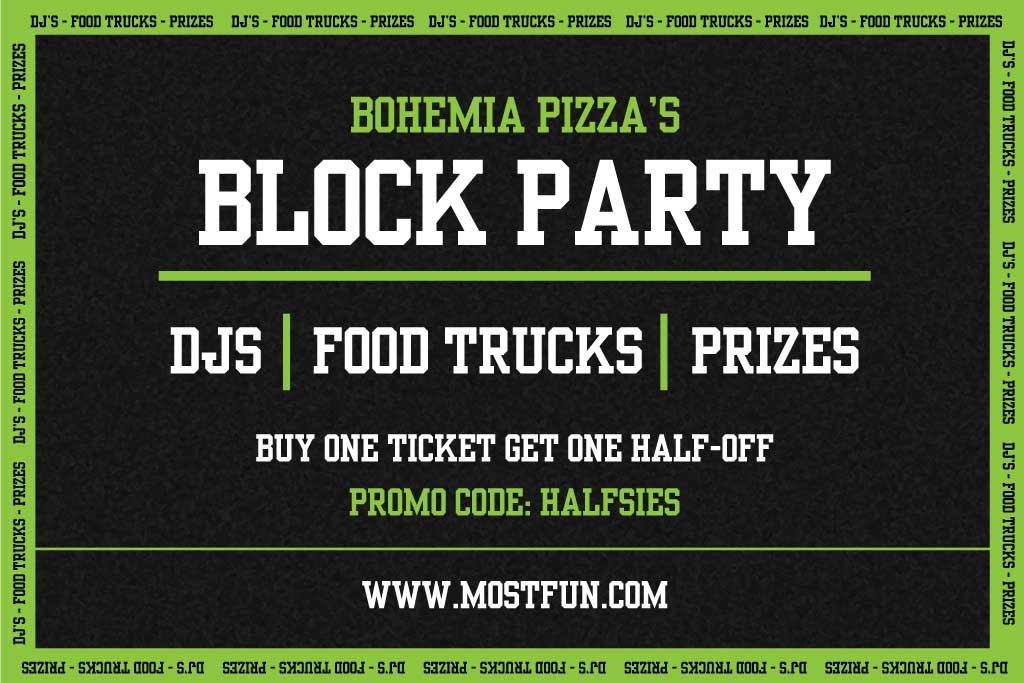 Black and Green Block Party Event Poster