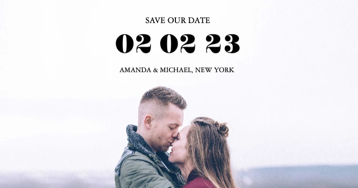 Template Elegant Sky Blue Save the Date Post