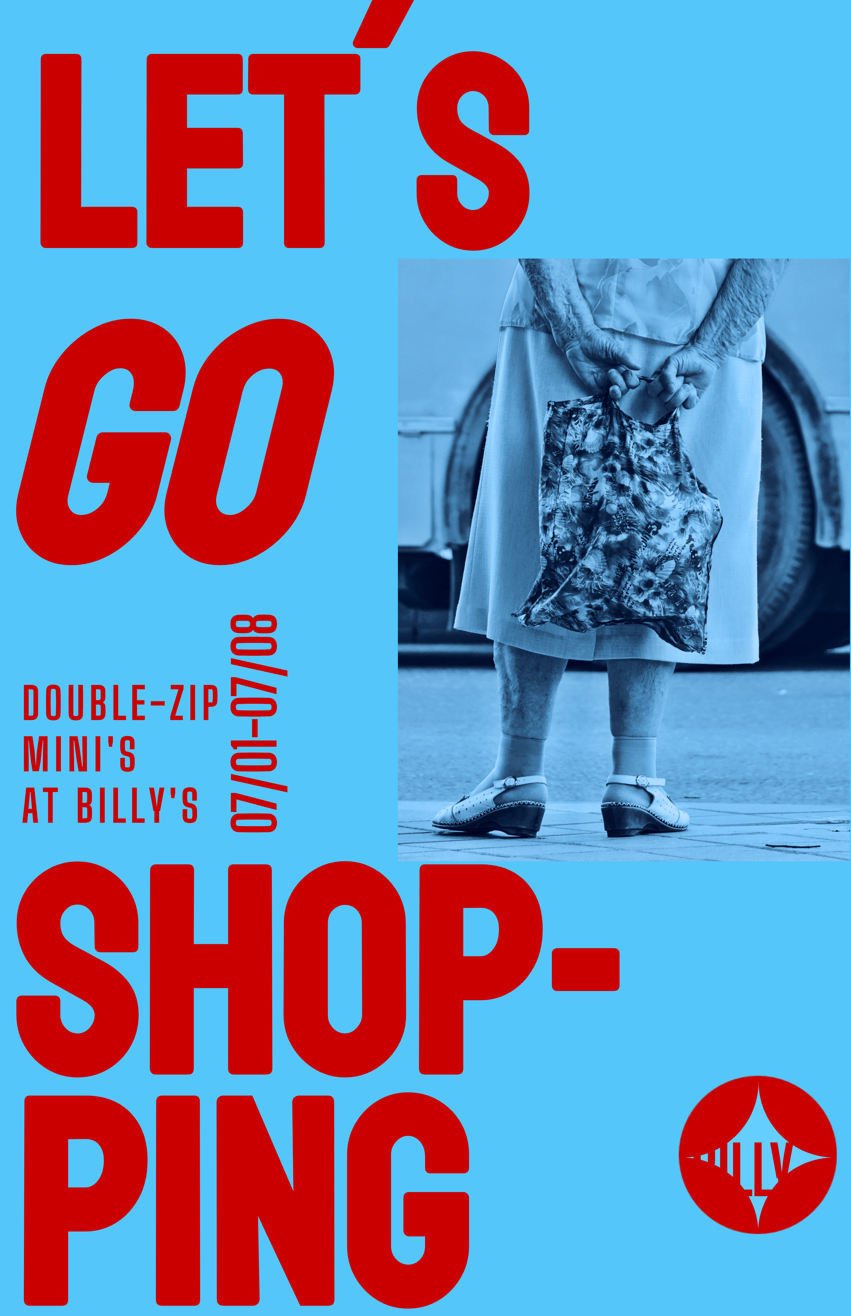 Blue and Red Shopping Spree Poster Design