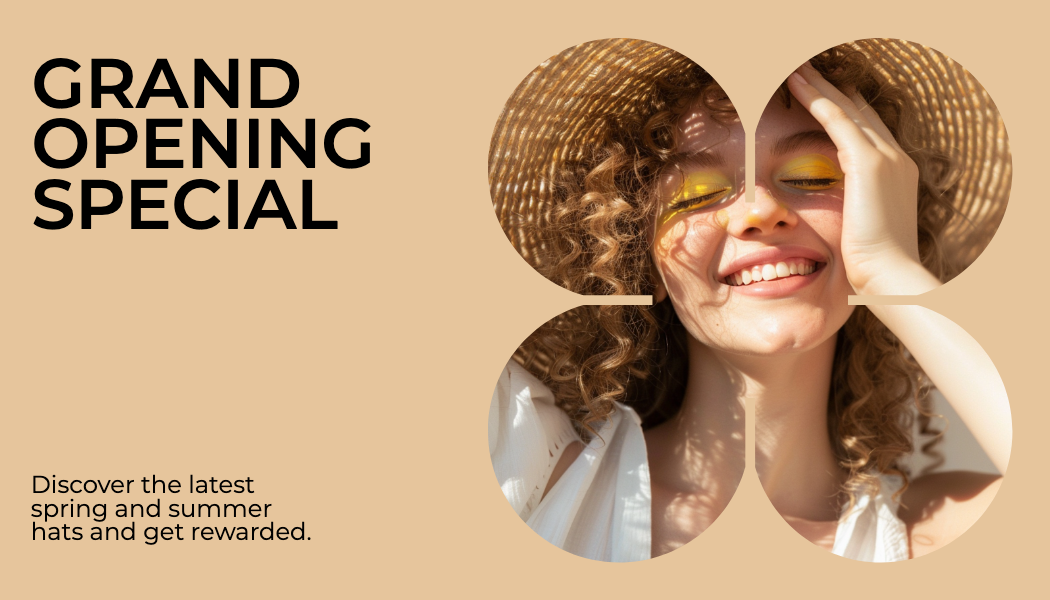 Template Grand Opening Gift Card with Beige Highlights