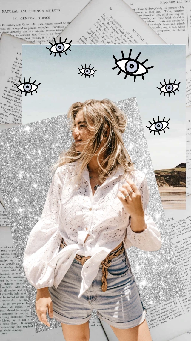 Template Chic White and Glitter Fashion Poster Design