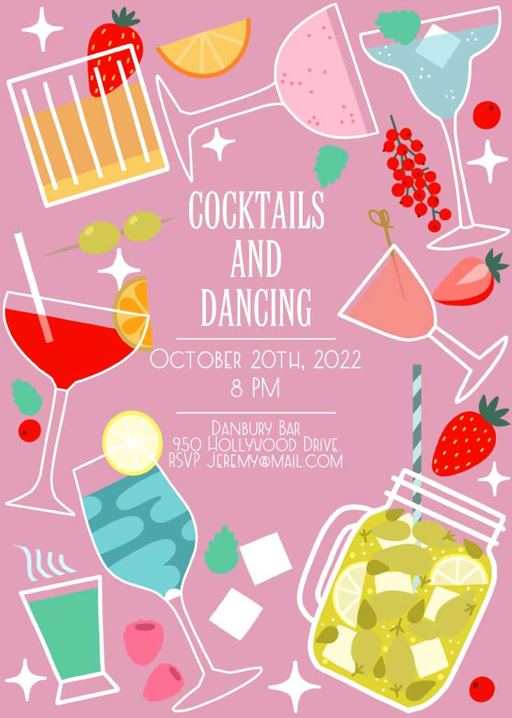 Template Vibrant Pink and Green Party Poster Design