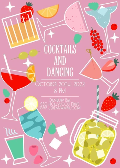 Template Vibrant Pink and Green Party Poster Design