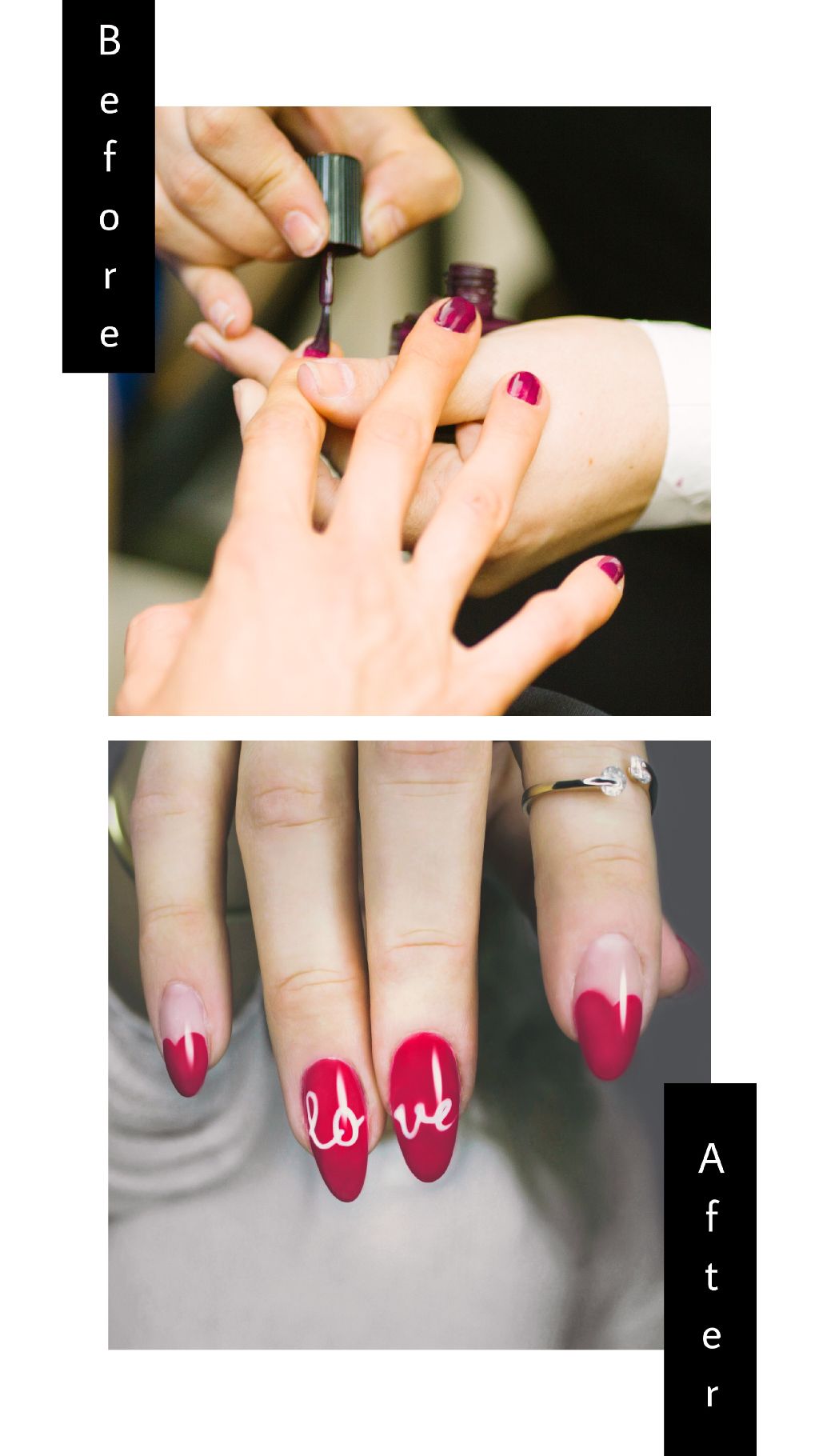 Chic Nails Makeover Before and After Poster