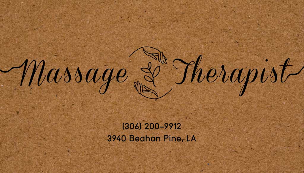 Soothing Massage Therapist Brown Business Card