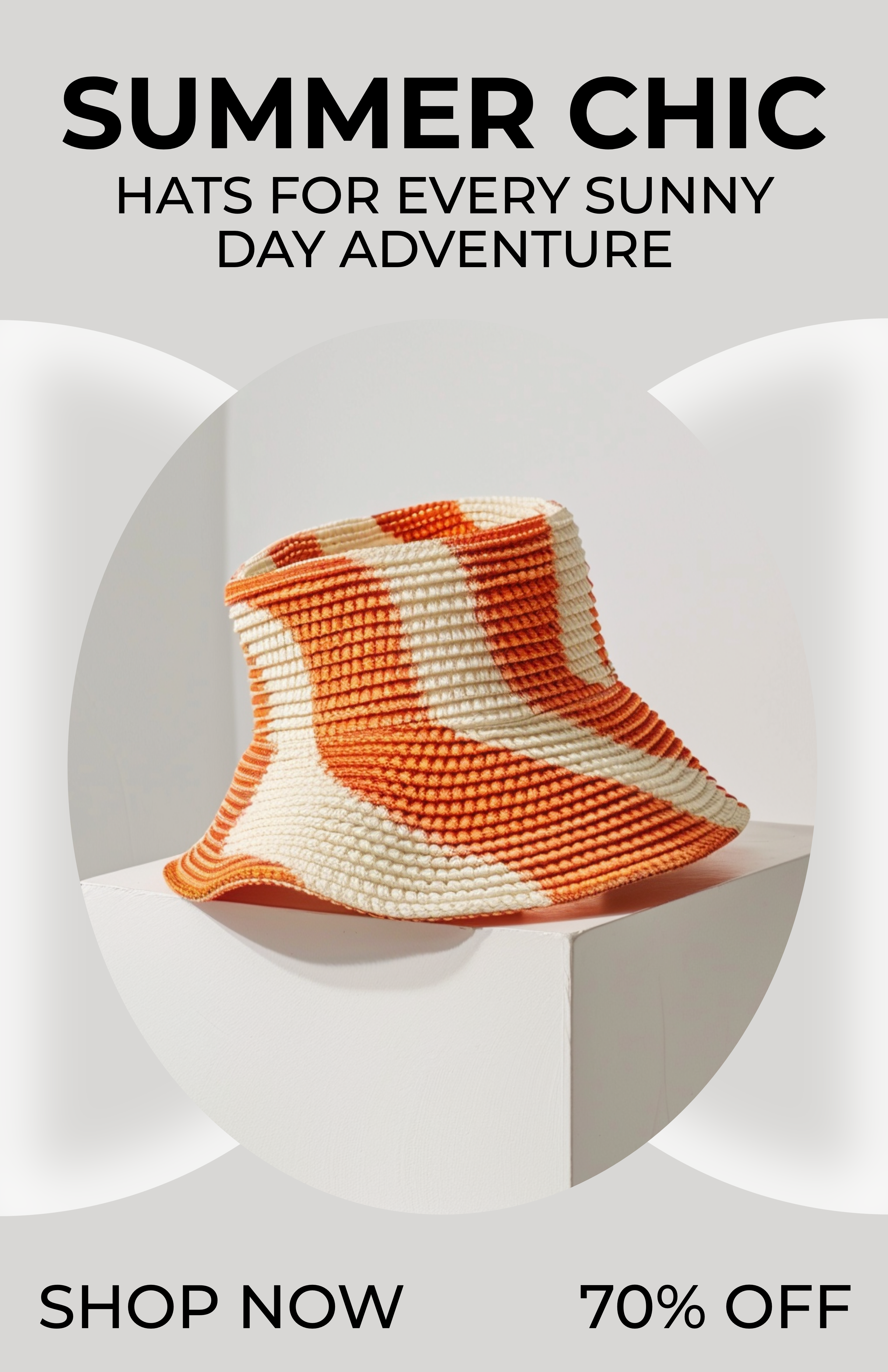 Template Stylish Summer Hat Poster in Orange
