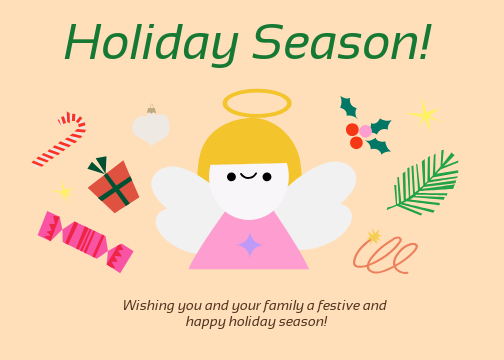 Cheerful Green Holiday Season Greeting Post