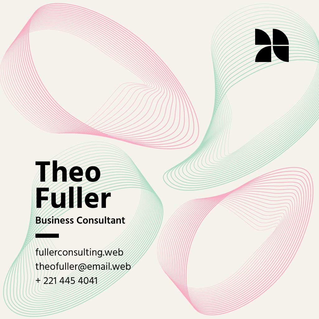 Elegant Green and Pink Business Card Design