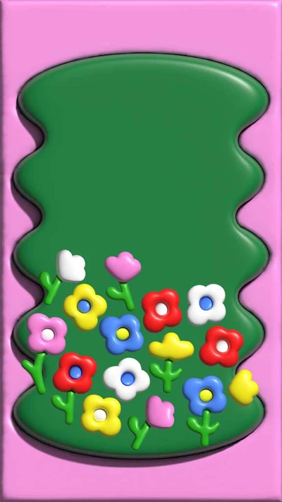 Template Spring Bloom Green Pink Poster Design